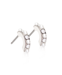 NT Pendant Mixed Curved 10 mm, Crystal/white i gruppen Øreringe / Perleøreringe hos SCANDINAVIAN JEWELRY DESIGN (15-12146-159)