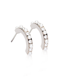 NT Pendant Mixed Curved 15 mm, Crystal/White i gruppen Øreringe / Perleøreringe hos SCANDINAVIAN JEWELRY DESIGN (15-12147-159)