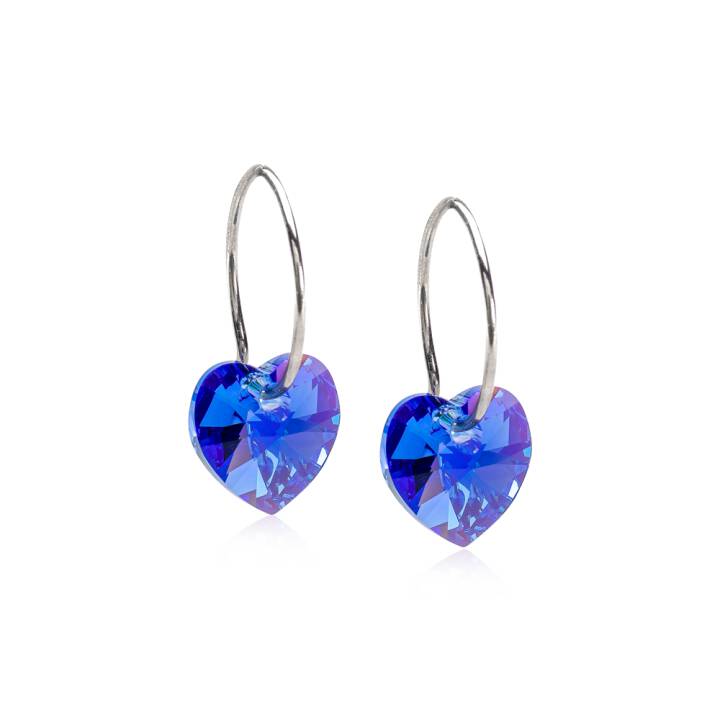 NT Heart 10 mm, Sapphire i gruppen Øreringe hos SCANDINAVIAN JEWELRY DESIGN (15-1255-04)