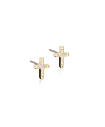 GT Brilliance Cross 8 mm, Crystal i gruppen Øreringe / Guldøreringe hos SCANDINAVIAN JEWELRY DESIGN (15-13171-01)