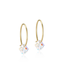 GT Ear Ring 14 mm, Bicone 6 mm, Rainbow i gruppen Øreringe / Guldøreringe hos SCANDINAVIAN JEWELRY DESIGN (15-1347-02)