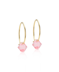 GT Ear Ring 14 mm, Bicone 6 mm, Light Rose i gruppen Øreringe / Guldøreringe hos SCANDINAVIAN JEWELRY DESIGN (15-1347-24)