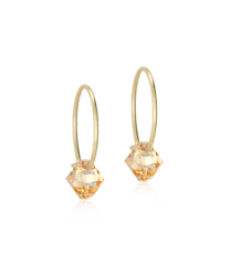 GT Ear Ring 14 mm, Bicone 6 mm, Golden shadow i gruppen Øreringe / Guldøreringe hos SCANDINAVIAN JEWELRY DESIGN (15-1347-28)