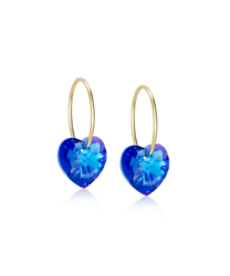 GT Ear Ring 14 mm, Heart 10 mm, Sapphire i gruppen Øreringe / Guldøreringe hos SCANDINAVIAN JEWELRY DESIGN (15-1355-04)