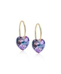 GT Ear Ring 14 mm, Heart 10 mm, Lilac i gruppen Øreringe / Guldøreringe hos SCANDINAVIAN JEWELRY DESIGN (15-1355-76)