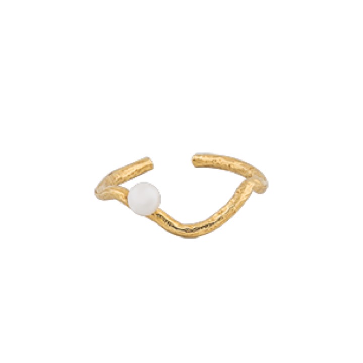 One Pearl ring guld i gruppen Ringe / Perleringe hos SCANDINAVIAN JEWELRY DESIGN (1632521001)