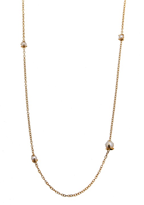 Pearl long chain Halskæde Guld 90+5 cm i gruppen Halskæde / Guldhalskæde hos SCANDINAVIAN JEWELRY DESIGN (1814222001)