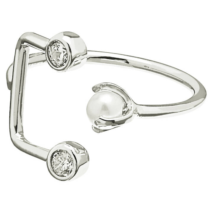 Pearl/Brilliant double ring Sølv i gruppen Ringe hos SCANDINAVIAN JEWELRY DESIGN (1815521002V)