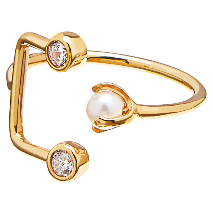 Pearl/Brilliant double ring guld i gruppen Ringe hos SCANDINAVIAN JEWELRY DESIGN (1815522002V)