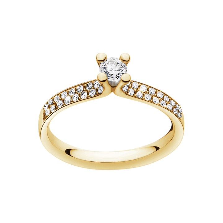 MAGIC SOLITAIRE Ring Diamant PAVÉ 0.33 ct Guld i gruppen Ringe / Forlovelses- og vielsesringe hos SCANDINAVIAN JEWELRY DESIGN (20000459)