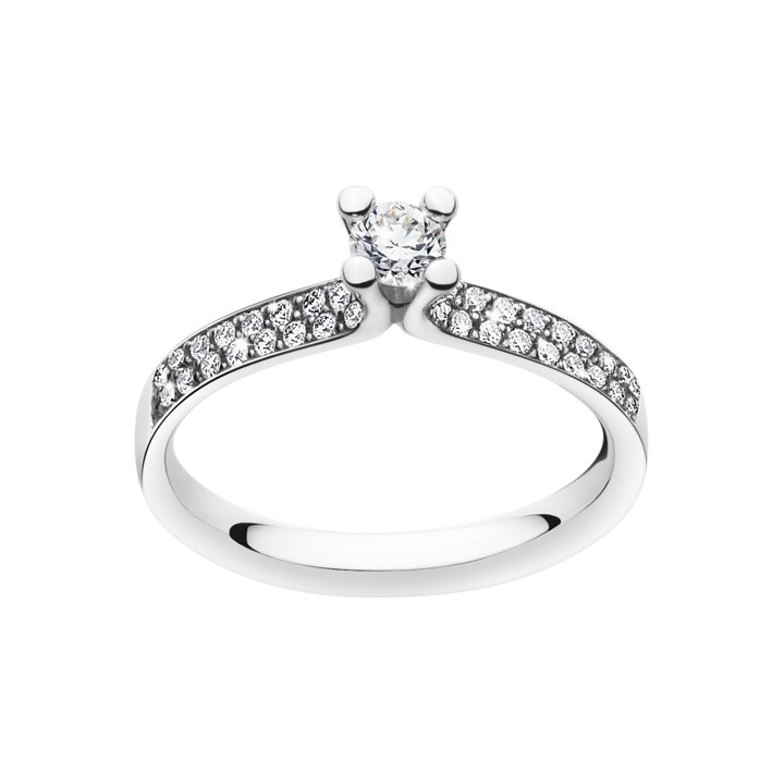 MAGIC SOLITAIRE Ring Diamant PAVÉ 0.33 ct Hvidguld i gruppen Ringe / Forlovelses- og vielsesringe hos SCANDINAVIAN JEWELRY DESIGN (20000460)