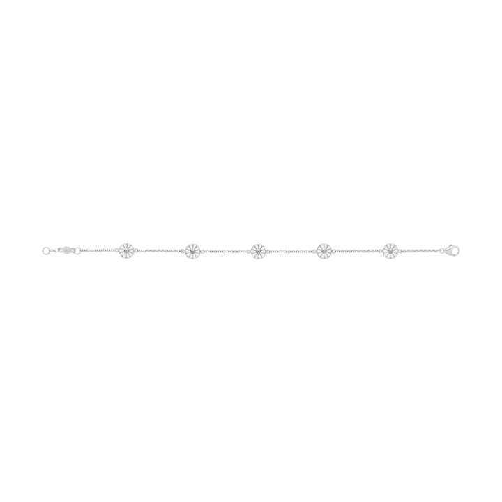 DAISY Armbånd Sølv RH WHITE ENAMEL 5X7 MM DAISY 18.5 cm i gruppen Armbånd / Sølvarmbånd hos SCANDINAVIAN JEWELRY DESIGN (20000725)