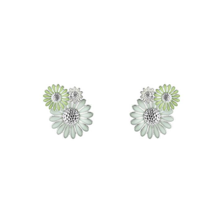 DAISY LARGE Studs/Ørering Sølv GREEN ENAMEL i gruppen Øreringe hos SCANDINAVIAN JEWELRY DESIGN (20001311)