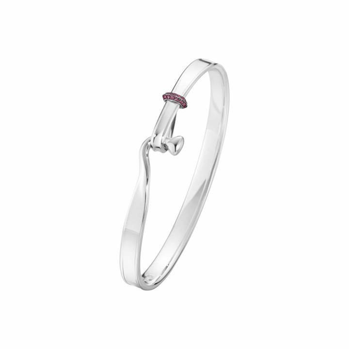 TORUN BANGLE Pink Sapphire Silver i gruppen Armbånd / Armringe hos SCANDINAVIAN JEWELRY DESIGN (20001334)