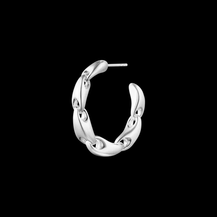 REFLECT L CHAIN HOOP Large Sølv , single i gruppen Øreringe / Sølvøreringe hos SCANDINAVIAN JEWELRY DESIGN (20001513)