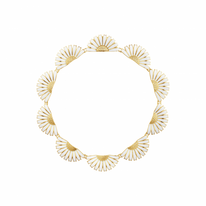 DAISY HLF NECK SI GP WHITE i gruppen Halskæde / Guldhalskæde hos SCANDINAVIAN JEWELRY DESIGN (20001554)