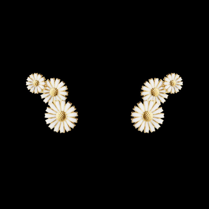 DAISY 3 Flower Earrings Gold i gruppen Øreringe / Guldøreringe hos SCANDINAVIAN JEWELRY DESIGN (20001665)