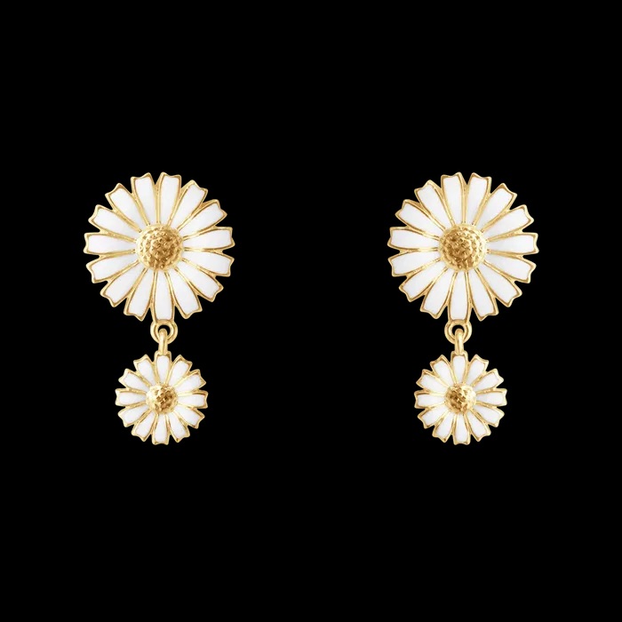 DAISY Double Earrings Gold i gruppen Øreringe / Guldøreringe hos SCANDINAVIAN JEWELRY DESIGN (20001670)