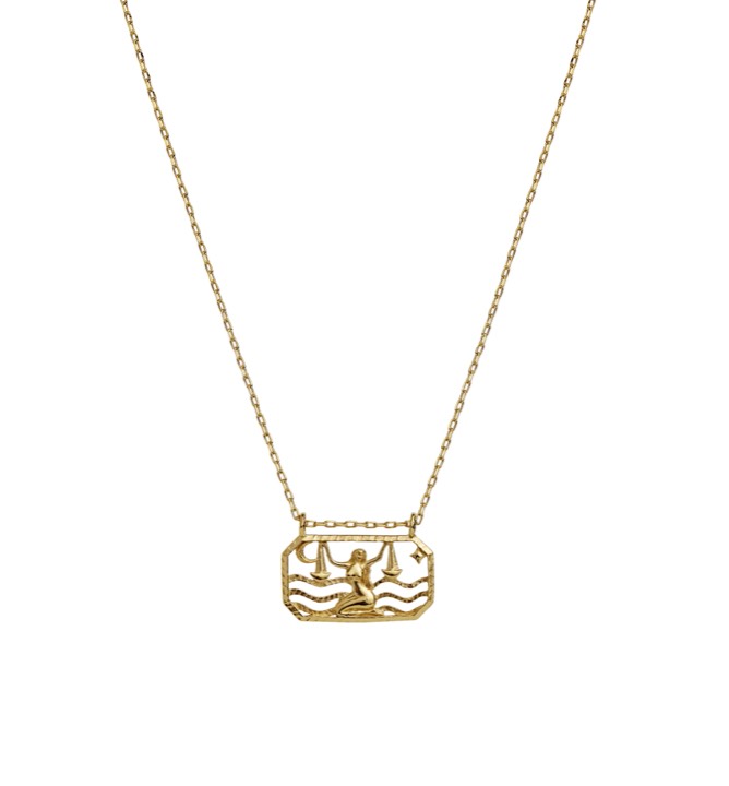 Zodiac vågen Halskæde (guld) 45 cm i gruppen Halskæde / Guldhalskæde hos SCANDINAVIAN JEWELRY DESIGN (2577a)