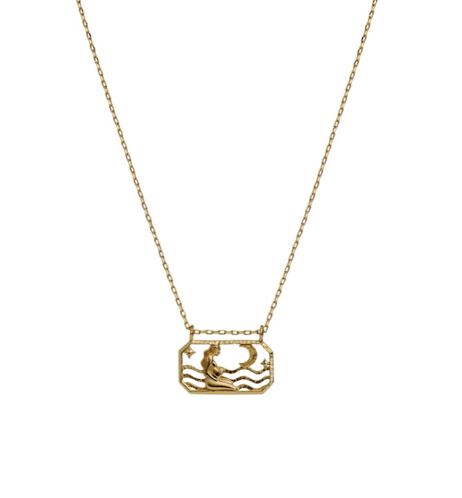 Zodiac jungfrun Halskæde (guld) 45 cm i gruppen Halskæde / Guldhalskæde hos SCANDINAVIAN JEWELRY DESIGN (2582a)