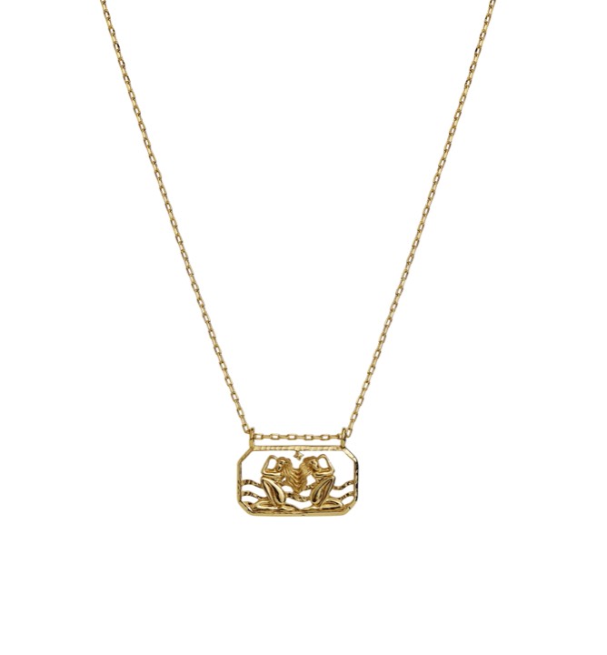 Zodiac tvillingarna Halskæde (guld) 45 cm i gruppen Halskæde / Guldhalskæde hos SCANDINAVIAN JEWELRY DESIGN (2586a)