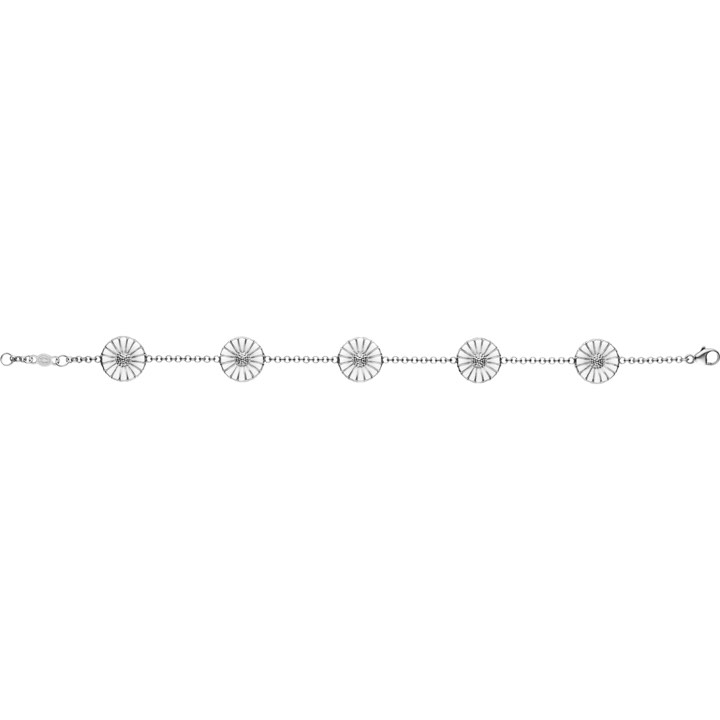 DAISY Armbånd Sølv RH WHITE ENAMEL 5X11 MM DAISY 18.5 cm i gruppen Armbånd / Sølvarmbånd hos SCANDINAVIAN JEWELRY DESIGN (3530911)