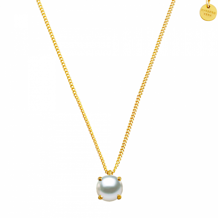 MANNY Guld WHITE PEARL Halskæde i gruppen Halskæde / Guldhalskæde hos SCANDINAVIAN JEWELRY DESIGN (360010)
