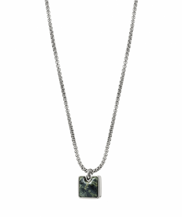 NEO Halskæde Stål/Grön i gruppen Halskæde / Sølvhalskæde hos SCANDINAVIAN JEWELRY DESIGN (369029)