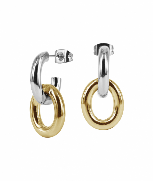 RUBY Ørering Stål/Guld i gruppen Øreringe hos SCANDINAVIAN JEWELRY DESIGN (372081)