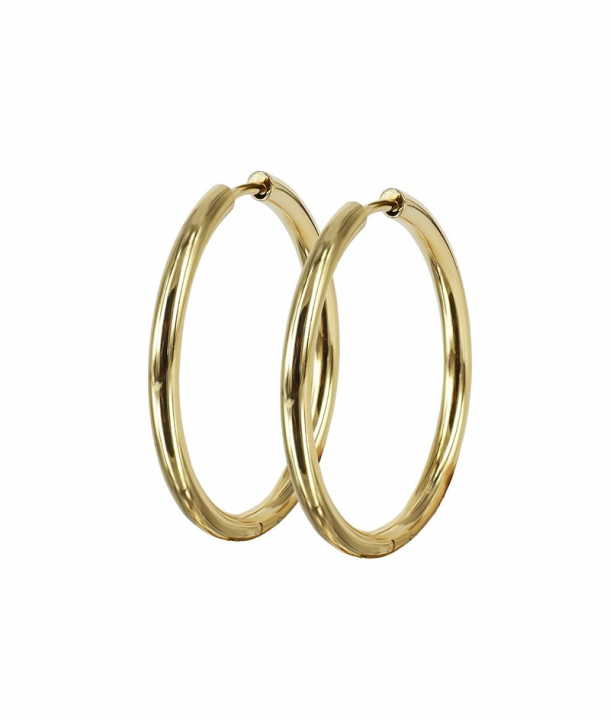 LUCY PLAIN Earrings 30mm Gold i gruppen Øreringe / Guldøreringe hos SCANDINAVIAN JEWELRY DESIGN (372265)