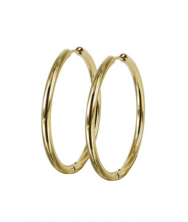 LUCY PLAIN Earrings 35mm Gold i gruppen Øreringe hos SCANDINAVIAN JEWELRY DESIGN (372289)