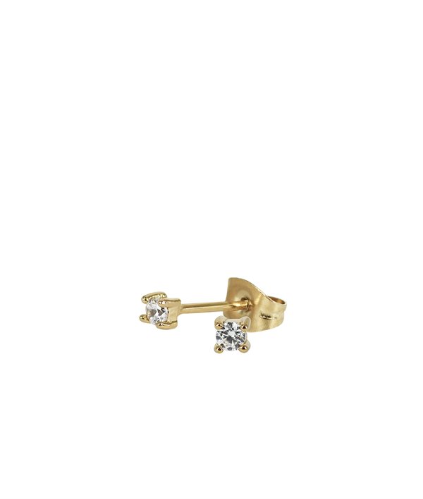 IDA Earrings 2mm Gold/Kristall i gruppen Øreringe / Guldøreringe hos SCANDINAVIAN JEWELRY DESIGN (372340)