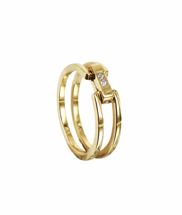 CHERRIE Crystal Ring Guld i gruppen Ringe / Guldringe hos SCANDINAVIAN JEWELRY DESIGN (372791R)