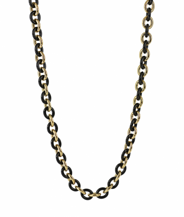 RUBY Small Long Halskæde Svart/Guld i gruppen Halskæde / Guldhalskæde hos SCANDINAVIAN JEWELRY DESIGN (373057)