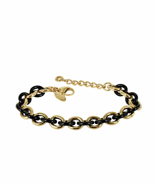RUBY Small Armbånd Svart/Guld i gruppen Armbånd / Guldarmbånd hos SCANDINAVIAN JEWELRY DESIGN (373095)