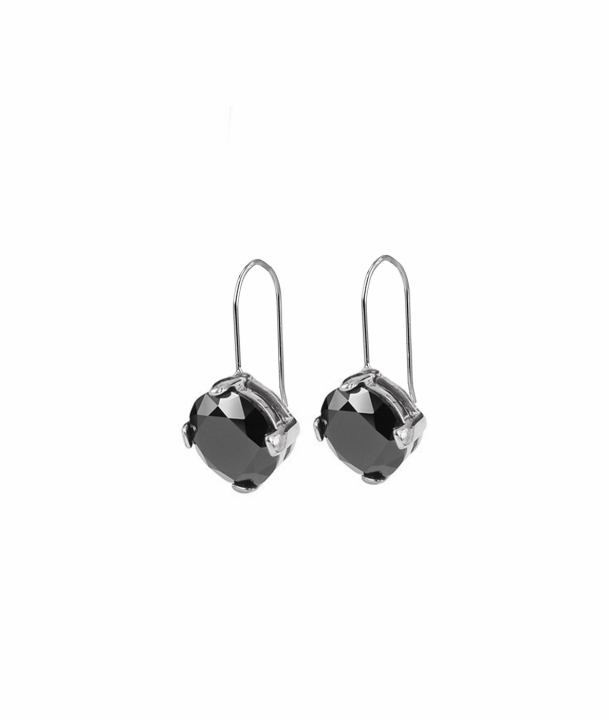 FRIDA Short Ørering Stål/Svart i gruppen Øreringe / Sølvøreringe hos SCANDINAVIAN JEWELRY DESIGN (373217)