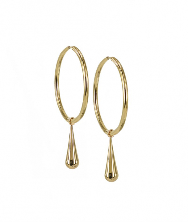 BELLA Big Hoops Gold i gruppen Øreringe / Guldøreringe hos SCANDINAVIAN JEWELRY DESIGN (373637)