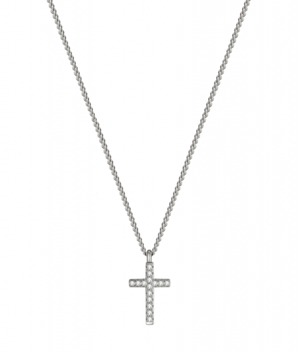 CROSS Crystal Necklace Steel i gruppen Halskæde / Sølvhalskæde hos SCANDINAVIAN JEWELRY DESIGN (373910)