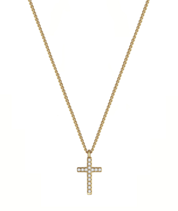 CROSS Crystal Necklace Gold i gruppen Halskæde / Guldhalskæde hos SCANDINAVIAN JEWELRY DESIGN (373927)