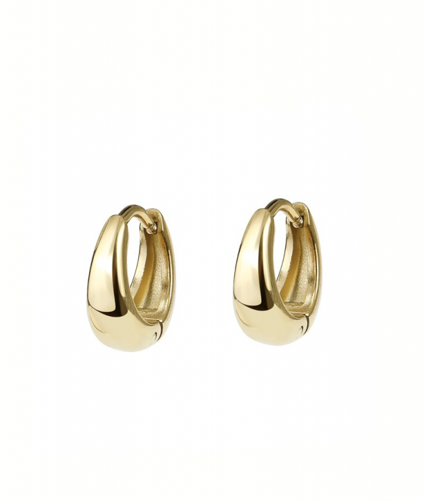 Alina Earrings Gold 12mm i gruppen Øreringe / Guldøreringe hos SCANDINAVIAN JEWELRY DESIGN (374429)