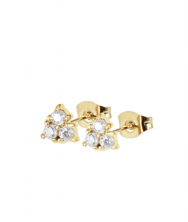 MAYA Crystal Earrings Gold i gruppen Øreringe / Guldøreringe hos SCANDINAVIAN JEWELRY DESIGN (375129)