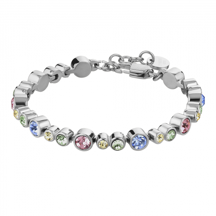 TERESIA Silver MULTI PASTEL Bracelet i gruppen Armbånd / Sølvarmbånd hos SCANDINAVIAN JEWELRY DESIGN (380098)