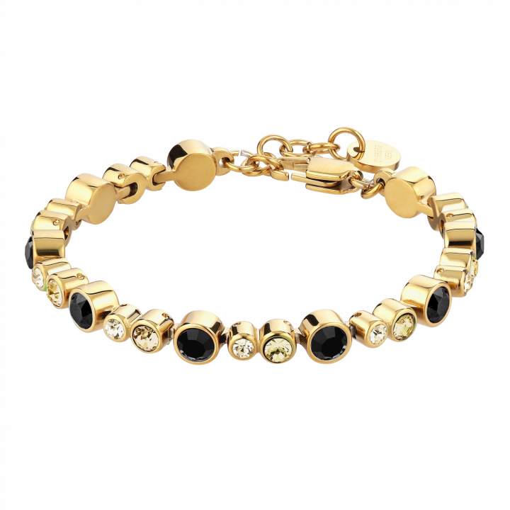 TERESIA Guld GOLDEN / BLACK Armbånd i gruppen Armbånd / Guldarmbånd hos SCANDINAVIAN JEWELRY DESIGN (430069)