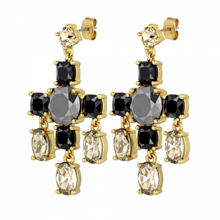 LEONORA Guld BLACK/GOLDEN Ørering i gruppen Øreringe / Guldøreringe hos SCANDINAVIAN JEWELRY DESIGN (430073)