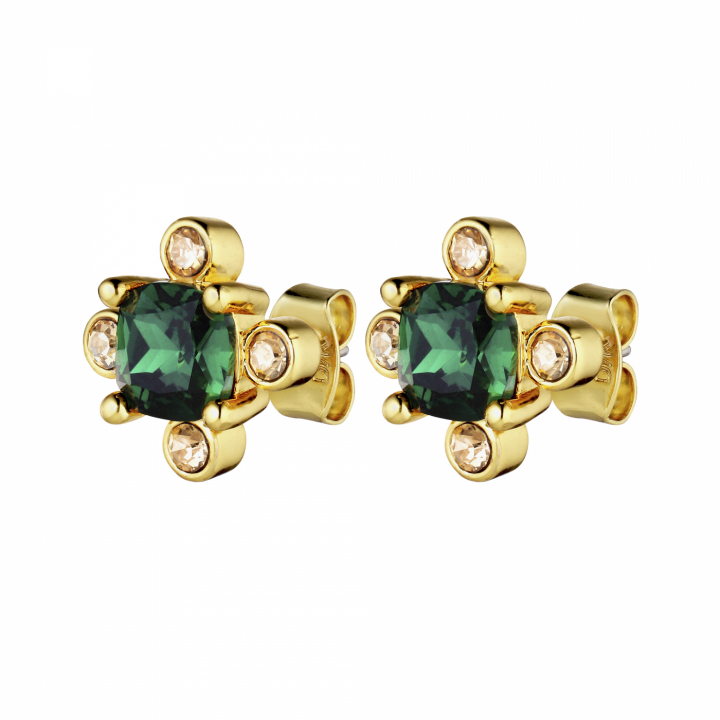 GIGI Guld EMERALD GREEN Ørering i gruppen Øreringe / Guldøreringe hos SCANDINAVIAN JEWELRY DESIGN (430113)