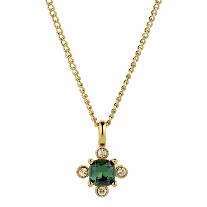 RIMINI Guld EMERALD GREEN Halskæde i gruppen Halskæde / Guldhalskæde hos SCANDINAVIAN JEWELRY DESIGN (430116)