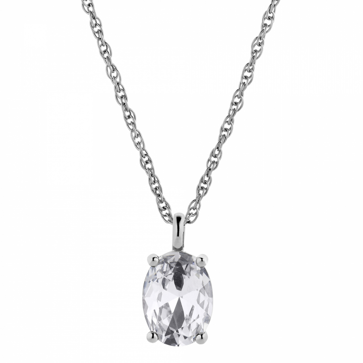 BARGA Sølv CRYSTAL Halskæde i gruppen Halskæde / Sølvhalskæde hos SCANDINAVIAN JEWELRY DESIGN (430152)