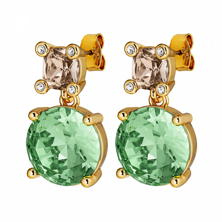 NICOLA Guld LIGHT GREEN/GOLDEN i gruppen Øreringe / Guldøreringe hos SCANDINAVIAN JEWELRY DESIGN (440012)