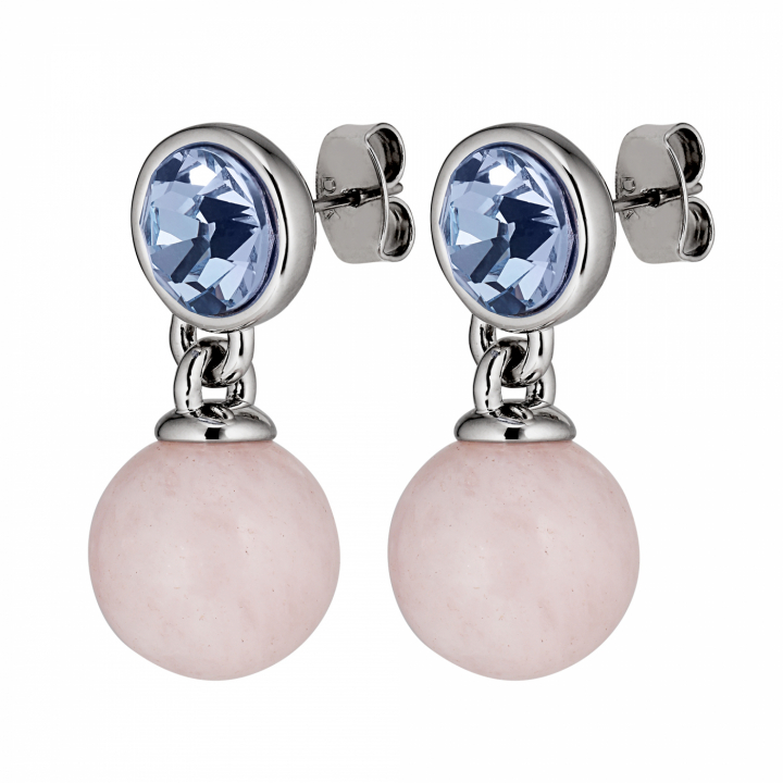 NAOMI Sølv LIGHT BLUE/ROSE i gruppen Øreringe / Sølvøreringe hos SCANDINAVIAN JEWELRY DESIGN (440028)