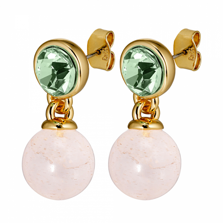 NAOMI Guld L. GREEN/ROSE i gruppen Øreringe / Guldøreringe hos SCANDINAVIAN JEWELRY DESIGN (440029)